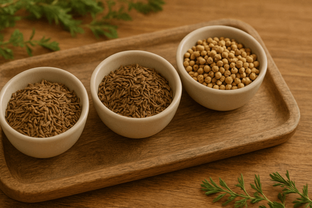 Épices carminatives (cumin, carvi, coriandre)