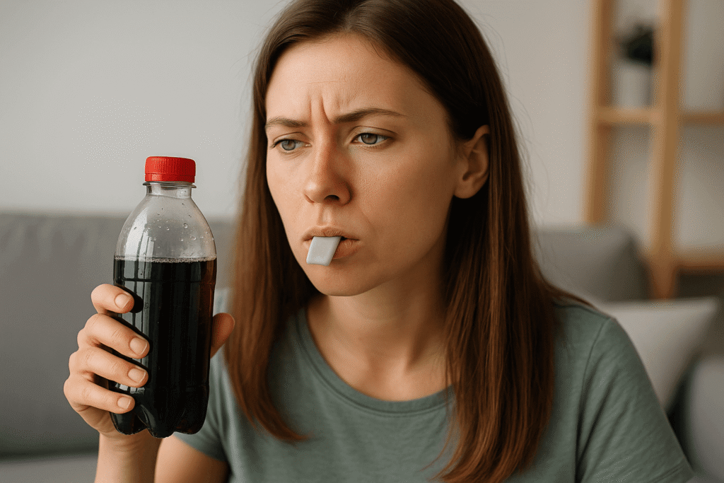 Éviter les boissons gazeuses et le chewing-gum