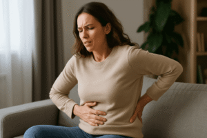 Ventre gonflé et mal de dos